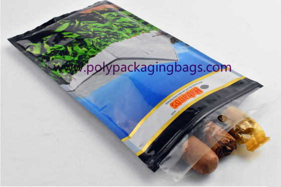 जिपर रेज़िजेबल सिगार पैकेजिंग बैग 7 कलर्स प्रिंटिंग विद ह्यूमिडिफिकेशन सिस्टम