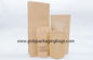Heat Seal Kraft Paper Ziplock Stand Up Pouch With Clear Window