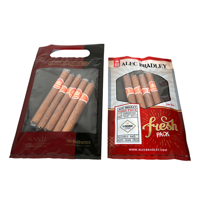 लोगो कस्टम सिगार Humidifier पाउच साफ़ विंडो / ज़िपलॉक / हैंग होल के साथ