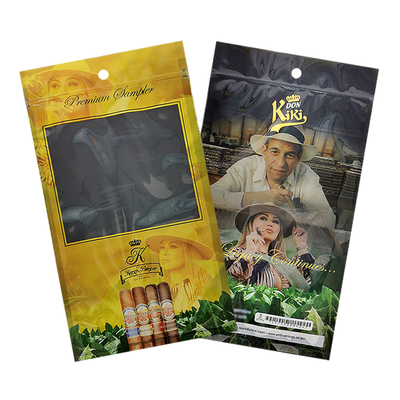 कस्टम मुद्रण Humidor पैकेज प्लास्टिक तीन पक्षीय सील Ziplock सिगार बैग सिगरेट पैकेजिंग पाउच सिगार humidor humidifier