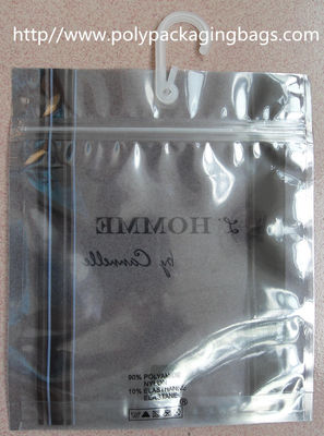 कस्टम प्लास्टिक हुक बैग / Antistatic प्लास्टिक बैग अंडरवियर, कपड़े के लिए पिछलग्गू के साथ