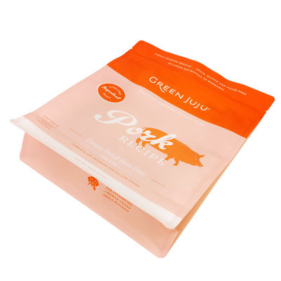 कस्टम पालतू भोजन बैग खड़े ज़िपर बैग पुनः बंद करने योग्य बैरियर बैग फ्लैट तल पालतू भोजन बैग