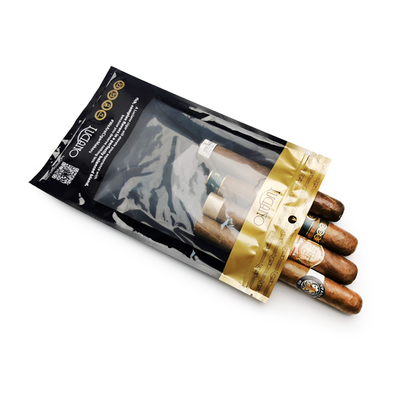 कस्टम मुद्रण यात्रा सिगार Humidor बैग 4-6 सिगार सिगार पैकेजिंग बैग के साथ आर्द्र प्लास्टिक बैग