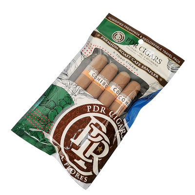 स्पष्ट विंडो के साथ कस्टम रीसेलेबल फॉयल ज़िप लॉक थ्री साइड सील नेचुरल लीफ सिगार रैप्स मॉइस्चराइजिंग प्लास्टिक पैकेजिंग बैग