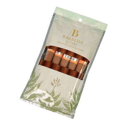 कस्टम ग्रेवरेज प्रिंटिंग आर्द्र सिगार बैग ज़िपलॉक आर्द्रता सिगार बैग 5 सिगार सरल पैक के साथ स्पष्ट खिड़की प्लास्टिक पैकिंग