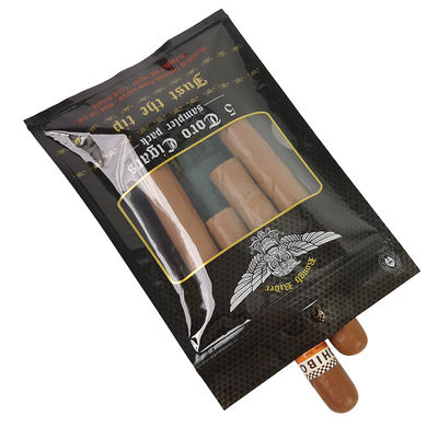 तम्बाकू के पत्ते सिगार रैप के लिए कस्टम डिज़ाइन किए गए नमी-प्रूफ फ्लैट बैग मुद्रित हीट सीलबल एल्यूमीनियम पन्नी मायलर 3 साइड सील