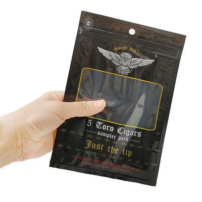 तम्बाकू के पत्ते सिगार रैप के लिए कस्टम डिज़ाइन किए गए नमी-प्रूफ फ्लैट बैग मुद्रित हीट सीलबल एल्यूमीनियम पन्नी मायलर 3 साइड सील