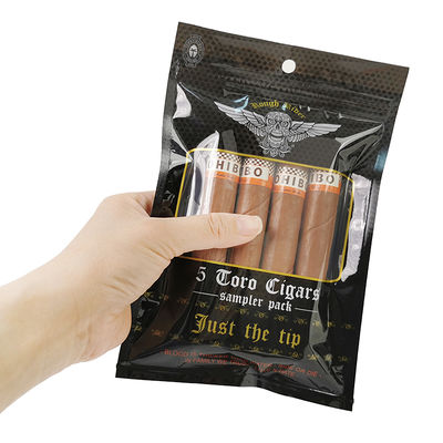 तम्बाकू के पत्ते सिगार रैप के लिए कस्टम डिज़ाइन किए गए नमी-प्रूफ फ्लैट बैग मुद्रित हीट सीलबल एल्यूमीनियम पन्नी मायलर 3 साइड सील