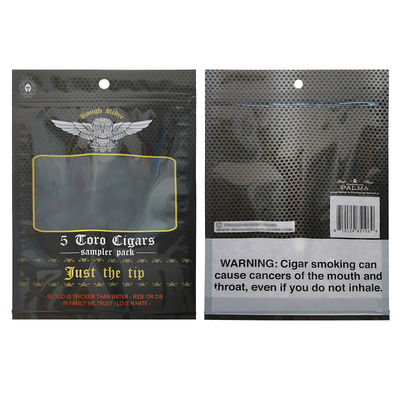 तम्बाकू के पत्ते सिगार रैप के लिए कस्टम डिज़ाइन किए गए नमी-प्रूफ फ्लैट बैग मुद्रित हीट सीलबल एल्यूमीनियम पन्नी मायलर 3 साइड सील