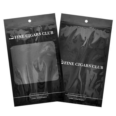 स्वयं विकसित प्लास्टिक पैकेजिंग बैग - सिगार बैग / ज़िपर और खिड़कियों के साथ नमी सिगार बैग