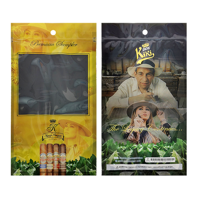 कस्टम मुद्रण Humidor पैकेज प्लास्टिक तीन पक्षीय सील Ziplock सिगार बैग सिगरेट पैकेजिंग पाउच सिगार humidor humidifier