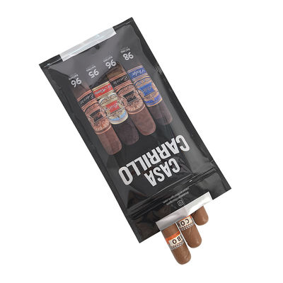 कस्टम लक्जरी लेदर सिगार ट्रैवल केस जिसमें ह्यूमिडिफायर पोर्टेबल सिडर लाइन वाला ह्यूमिडोर बैग, नमी नियंत्रण ज़िपलॉक पाउच