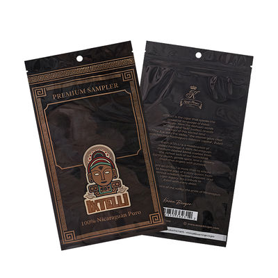 कस्टम मायलर तंबाकू बैग गंध प्रूफ सिगार पाउच ज़िपलॉक लीफ पैकेजिंग ह्यूमिडोर हीट सील प्लास्टिक फॉयल पोर्टेबल सिगार ह्यूमिडोर