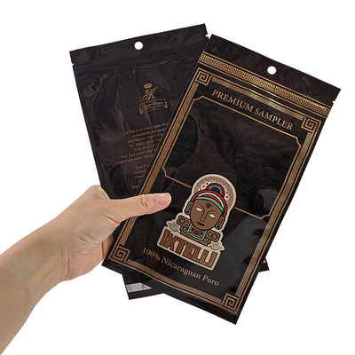 कस्टम मायलर तंबाकू बैग गंध प्रूफ सिगार पाउच ज़िपलॉक लीफ पैकेजिंग ह्यूमिडोर हीट सील प्लास्टिक फॉयल पोर्टेबल सिगार ह्यूमिडोर