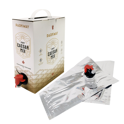 कस्टम 1L 1.5L 2L 3L 5L 96OZ BIB बैग डिस्पोजेबल बैग बॉक्स में चाय रस कॉफी के लिए जाने के लिए कागज बॉक्स डिस्पेंसर के साथ पैकेज
