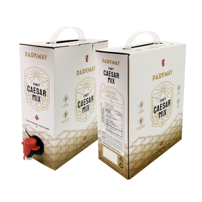 कस्टम 1L 1.5L 2L 3L 5L 96OZ BIB बैग डिस्पोजेबल बैग बॉक्स में चाय रस कॉफी के लिए जाने के लिए कागज बॉक्स डिस्पेंसर के साथ पैकेज