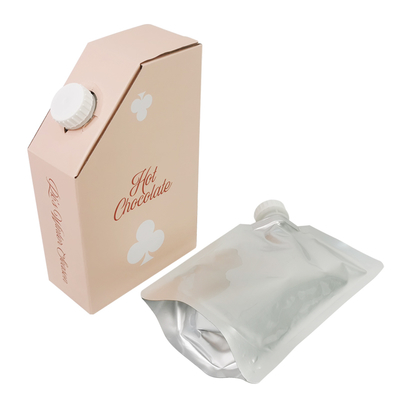 कस्टम 1L 1.5L 2L 3L 5L 96OZ BIB बैग डिस्पोजेबल बैग बॉक्स में चाय रस कॉफी के लिए जाने के लिए कागज बॉक्स डिस्पेंसर के साथ पैकेज