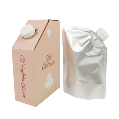 कस्टम 1L 1.5L 2L 3L 5L 96OZ BIB बैग डिस्पोजेबल बैग बॉक्स में चाय रस कॉफी के लिए जाने के लिए कागज बॉक्स डिस्पेंसर के साथ पैकेज