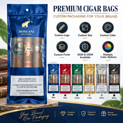 Food-grade TPU And PE plastic cigar bags 009mm thickness packaging option for cigar distributors requiring consistent and protection