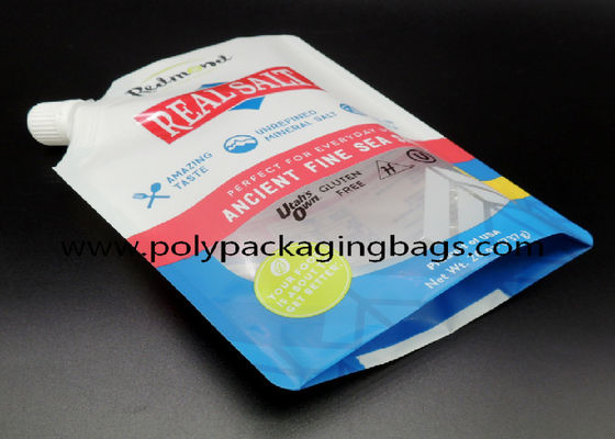 टोमैटो पेस्ट स्टैंड अप टोंटी पाउच बैग के लिए BPA फ्री 100mic एल्युमिनियम फॉयल टोंटीदार पाउच
