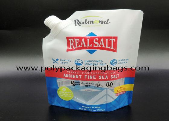 टोमैटो पेस्ट स्टैंड अप टोंटी पाउच बैग के लिए BPA फ्री 100mic एल्युमिनियम फॉयल टोंटीदार पाउच