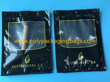 एसजीएस ब्लैक मॉइस्चराइजिंग बैग पारदर्शी खिड़की के साथ 4-6 / सिगार बैग पकड़ सकते हैं